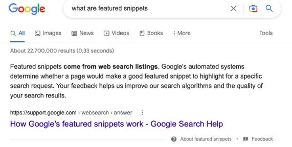 what are featured snippets